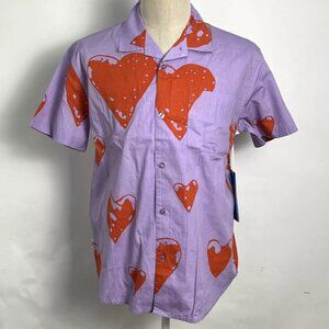Obey SS Organic Woven Button Down Shirt "Loveless" Lavender